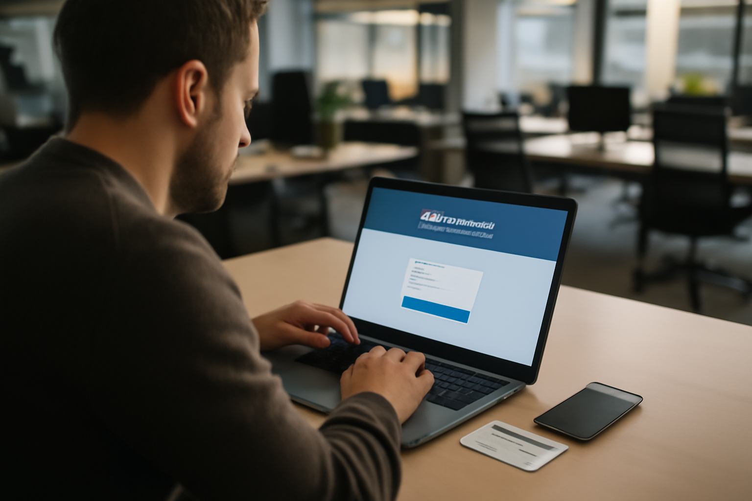 Portail cse crit sur écran d’ordinateur en entreprise