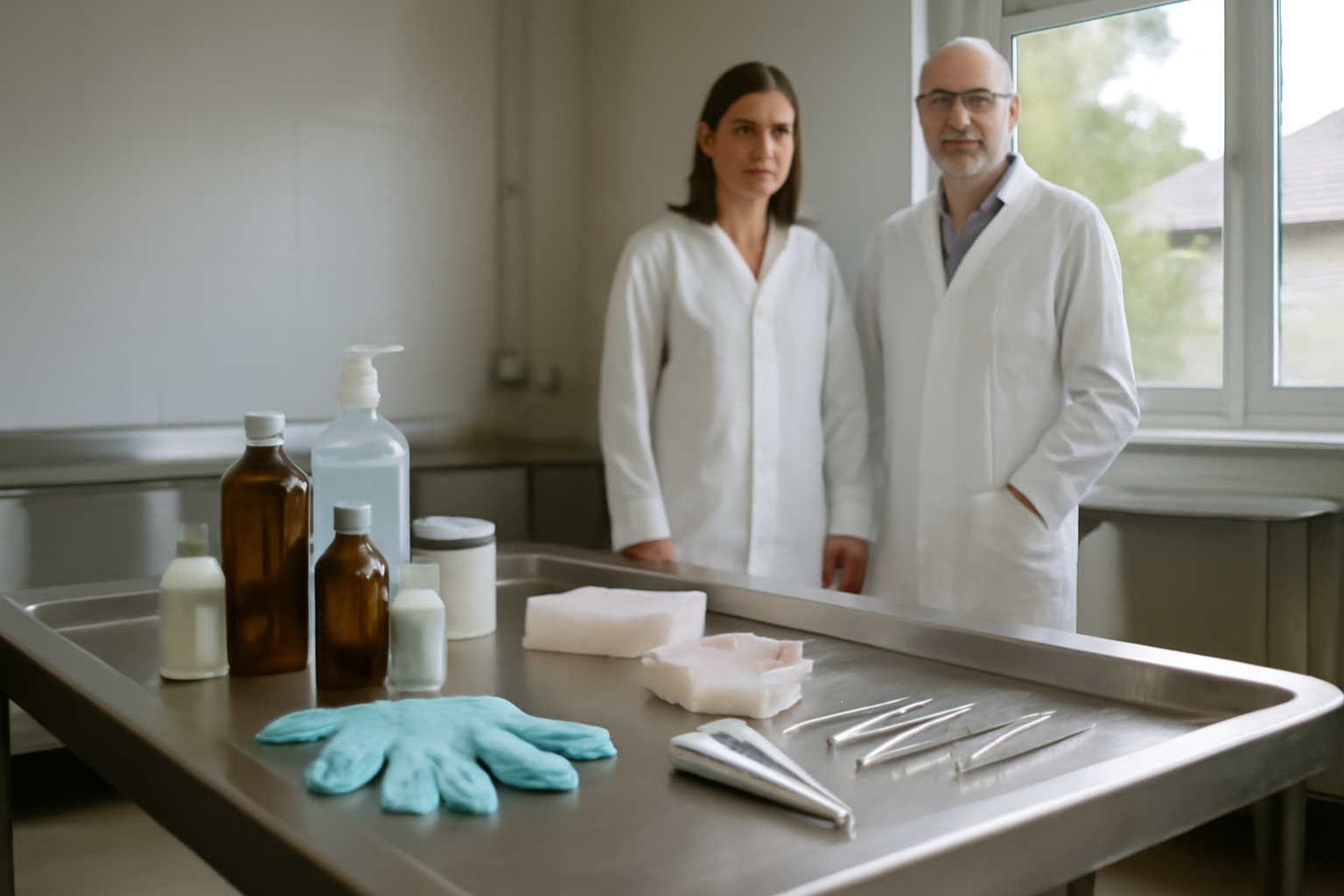 thanatopracteur formation prix : salle de formation avec matériel de préparation