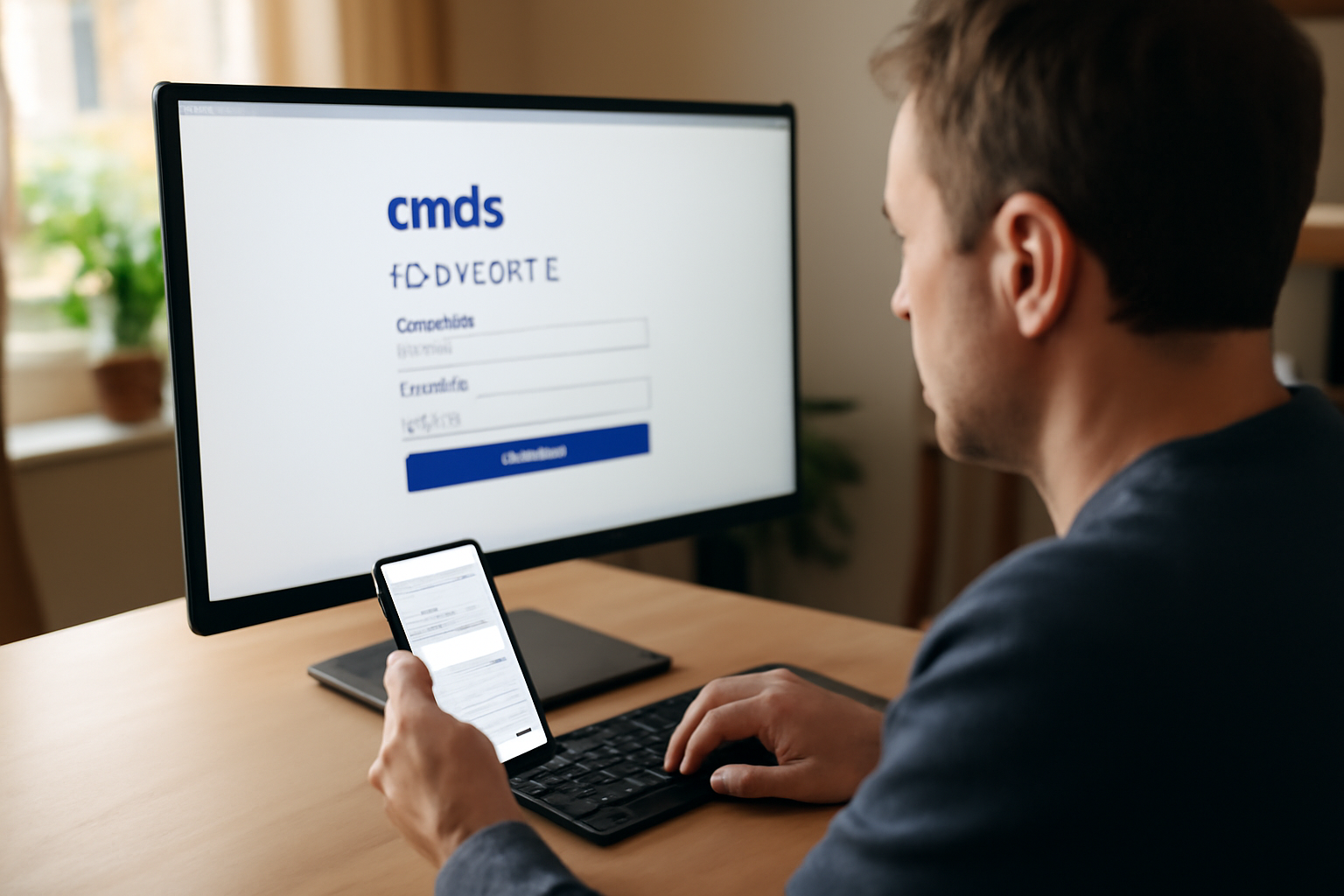 Connexion à cmds mon compte sur ordinateur avec vérification sécurisée