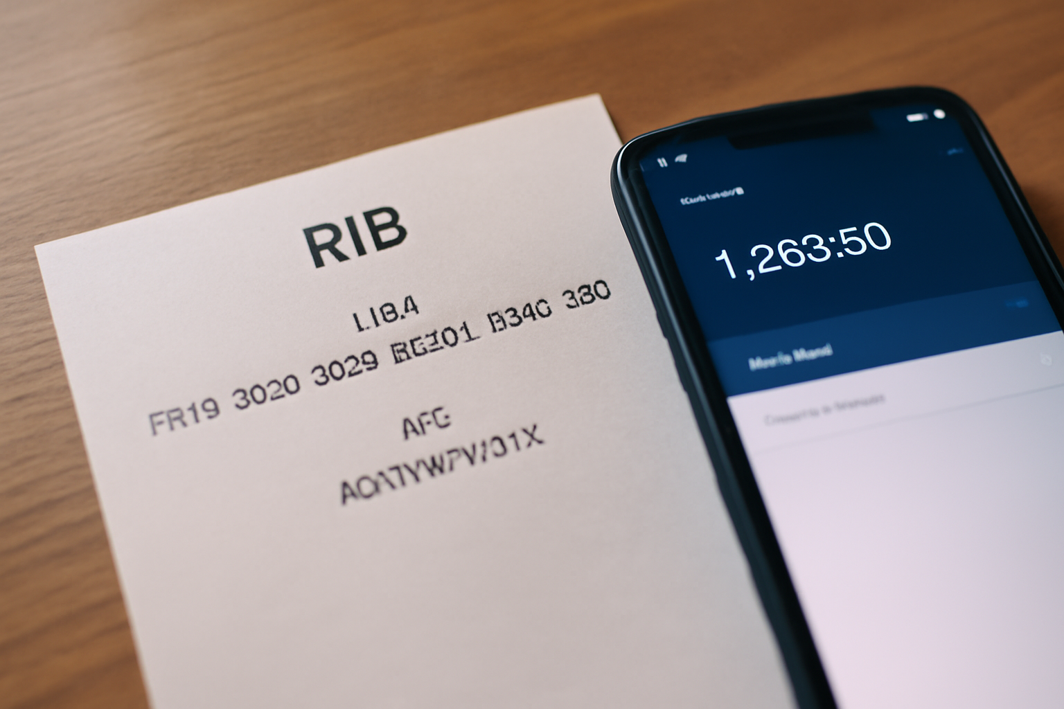 RIB lisible pour changement de rib France Travail : IBAN, BIC et titulaire visibles