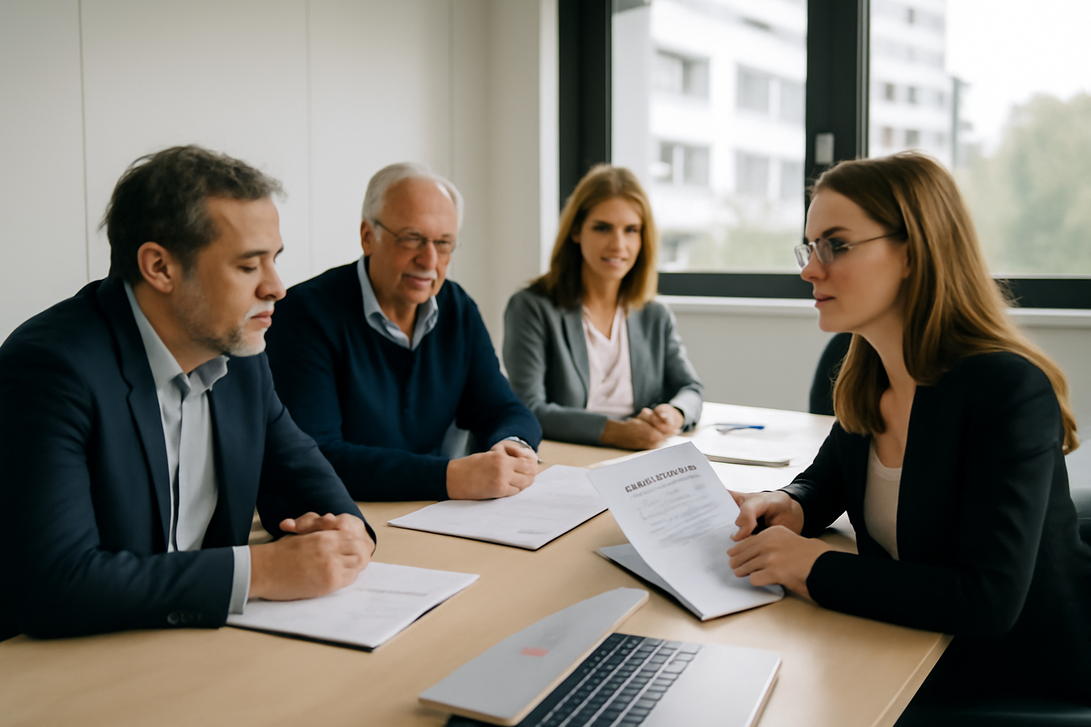 comité d'entreprise Sopra Steria CSE en réunion avec des élus et des documents