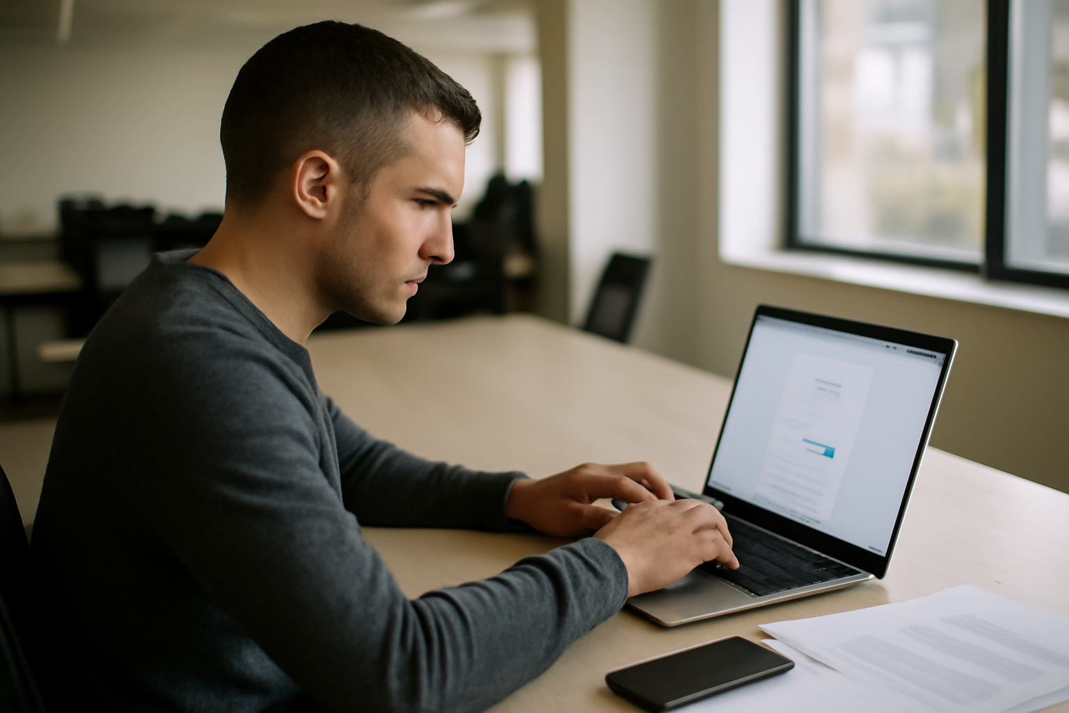 Connexion CSE Generali sur un ordinateur portable, écran d’identification et consentement RGPD