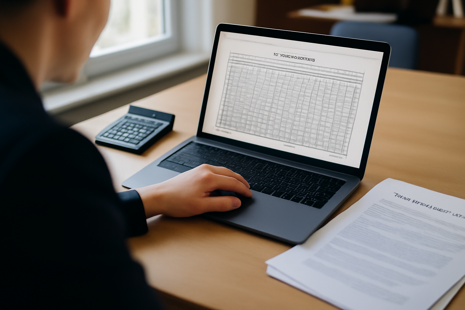 Grille technicien territorial sur un écran avec calcul d’indices et documents de la fonction publique