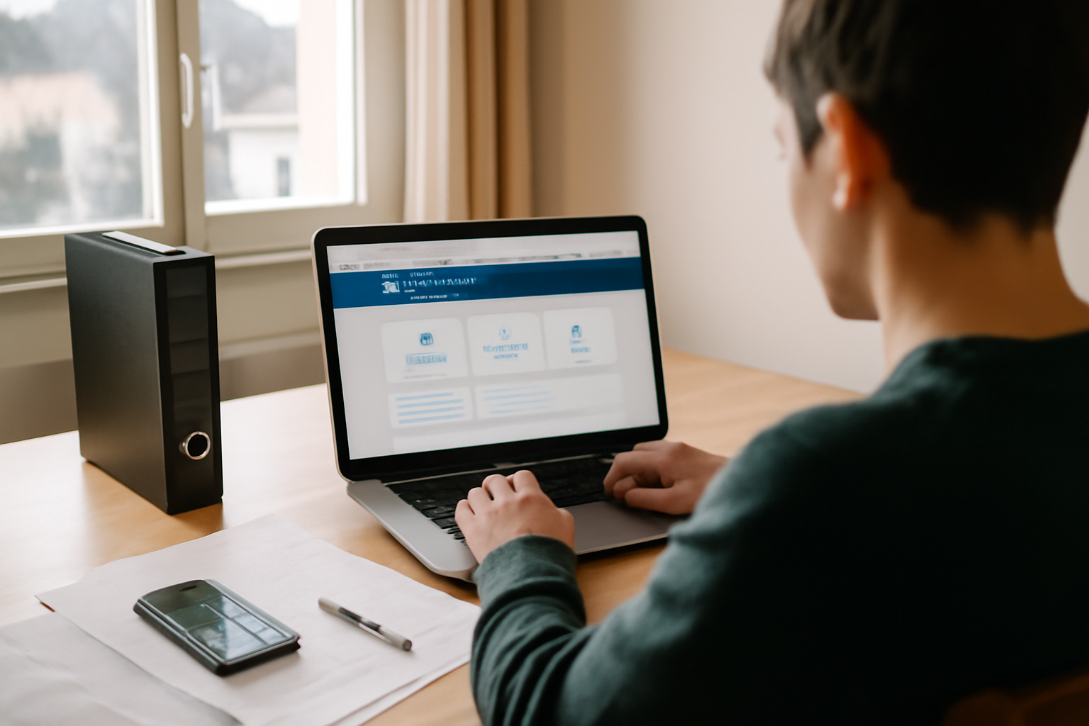 Espace personnel Transition Pro Grand Est sur ordinateur, documents et identifiants prêts