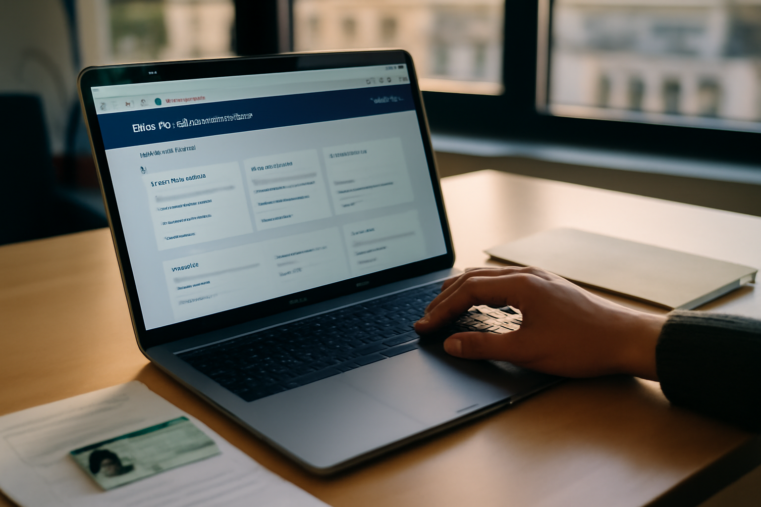 Portail hub pro transport : écran de connexion et parcours de demande cartes tachygraphes et qualification conducteurs