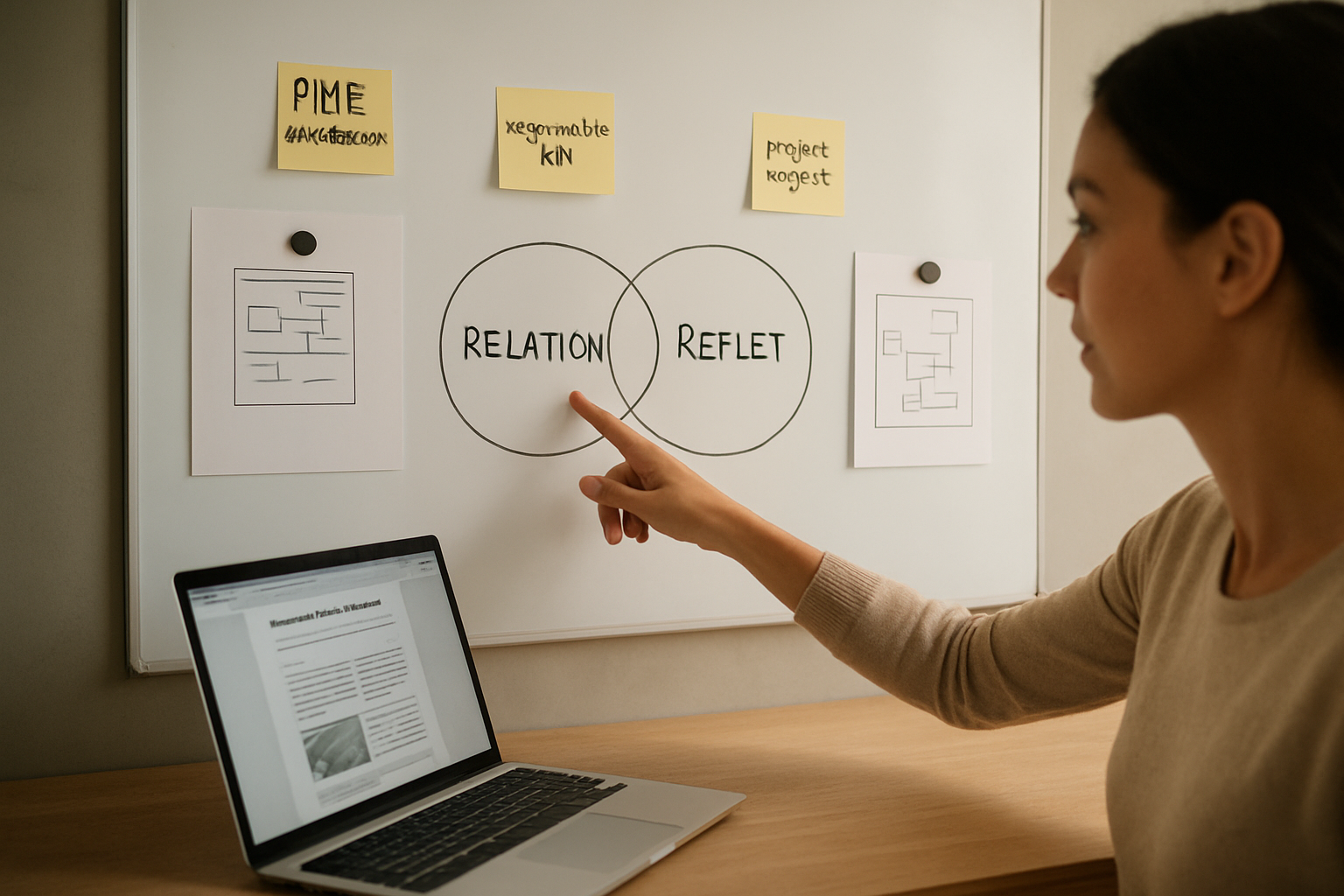 Scénarios d’usage sur post-it pour définir la relation et le reflet d’une marque