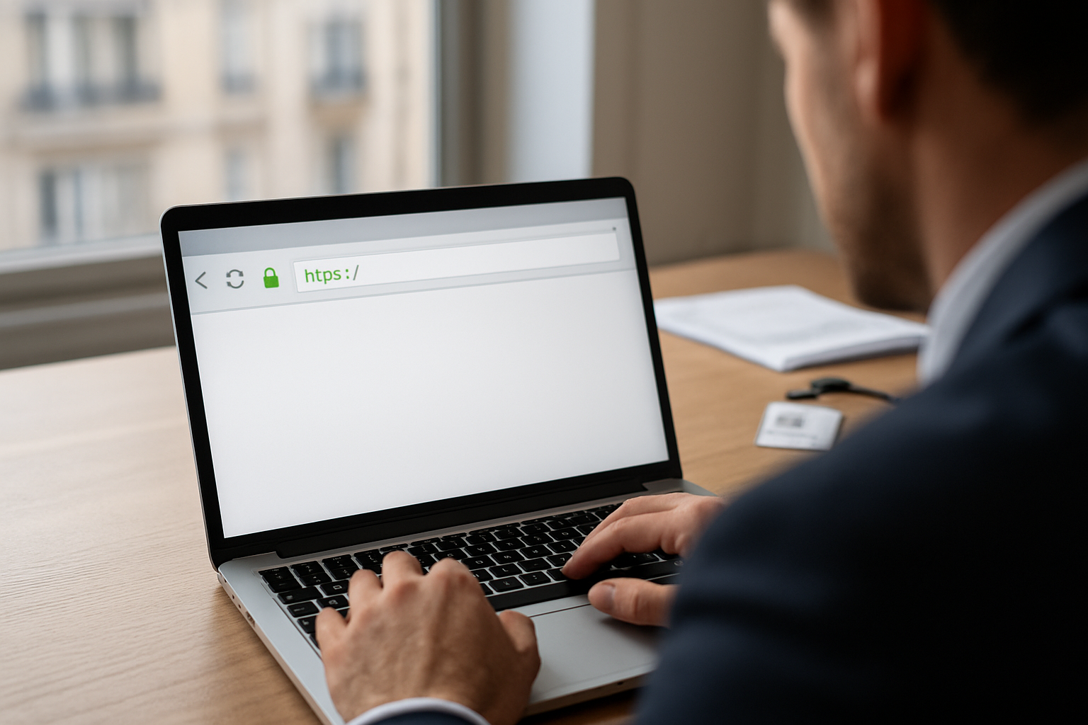 Contrôle du cadenas HTTPS sur un navigateur avant connexion à une plateforme B2B